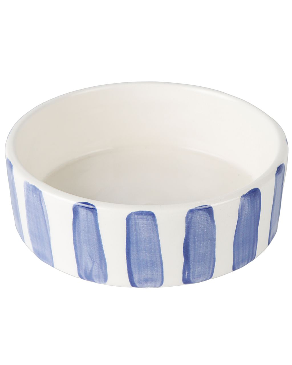 Blue stripes dog bowl