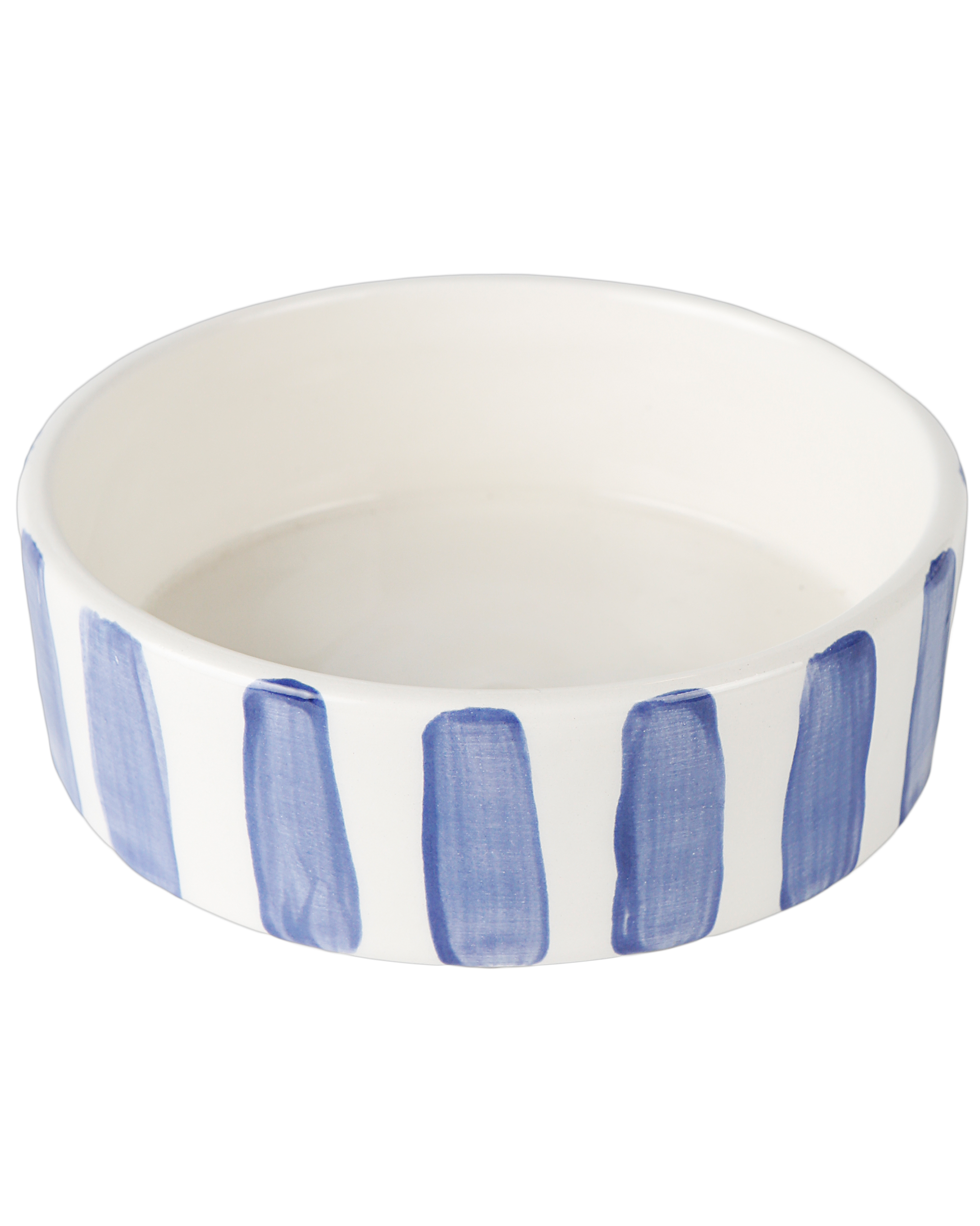Blue stripes dog bowl