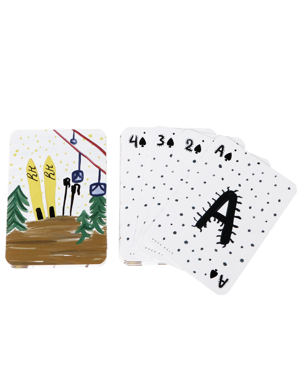 Skis playing cards set