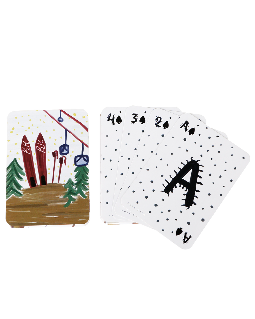 Skis playing cards set