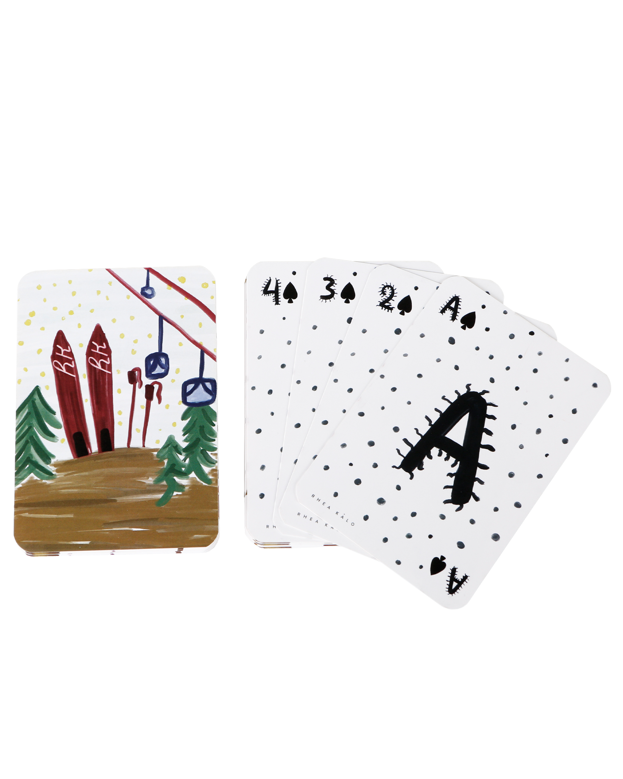 Skis playing cards set