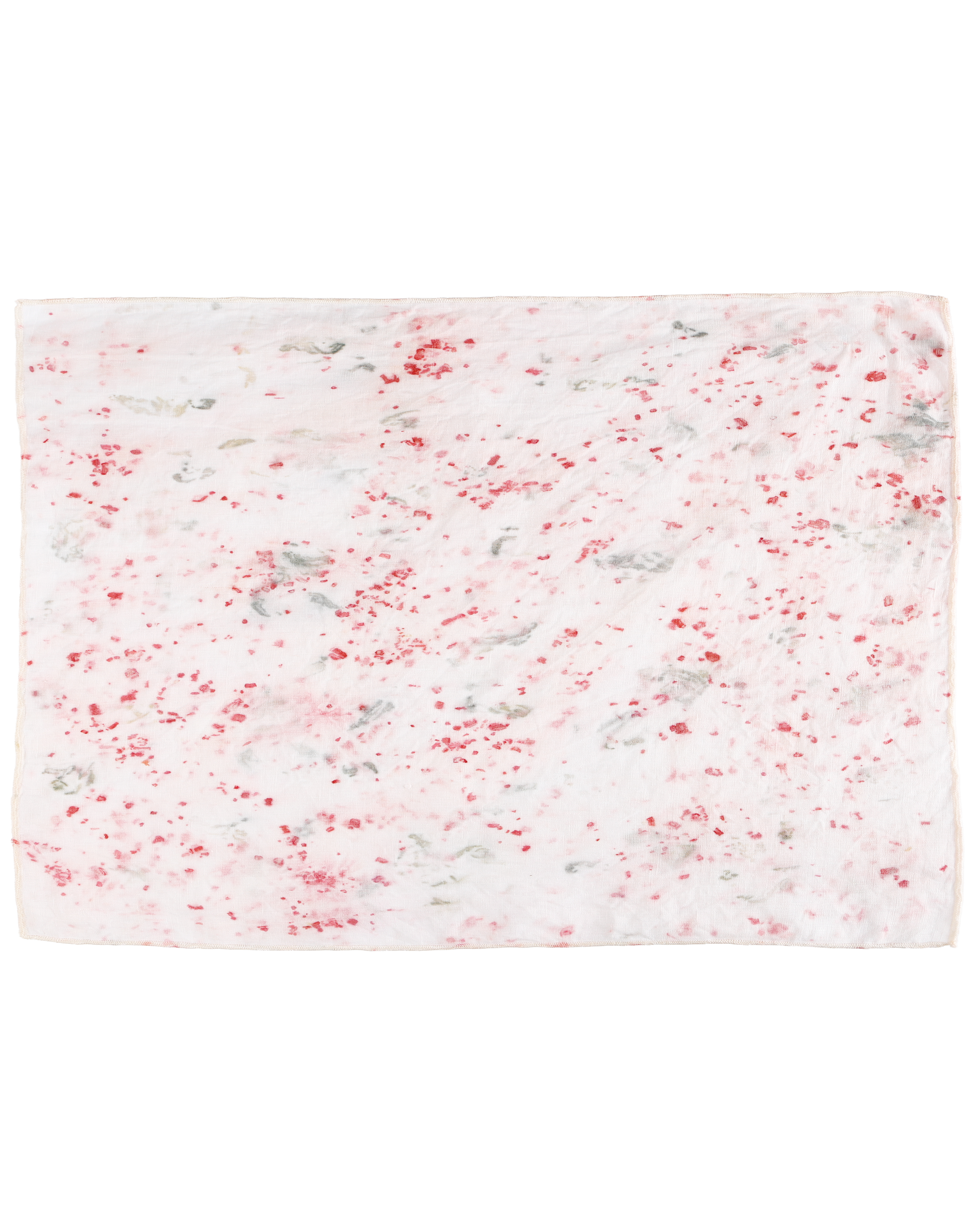 Hibiscus splatter linen placemat set