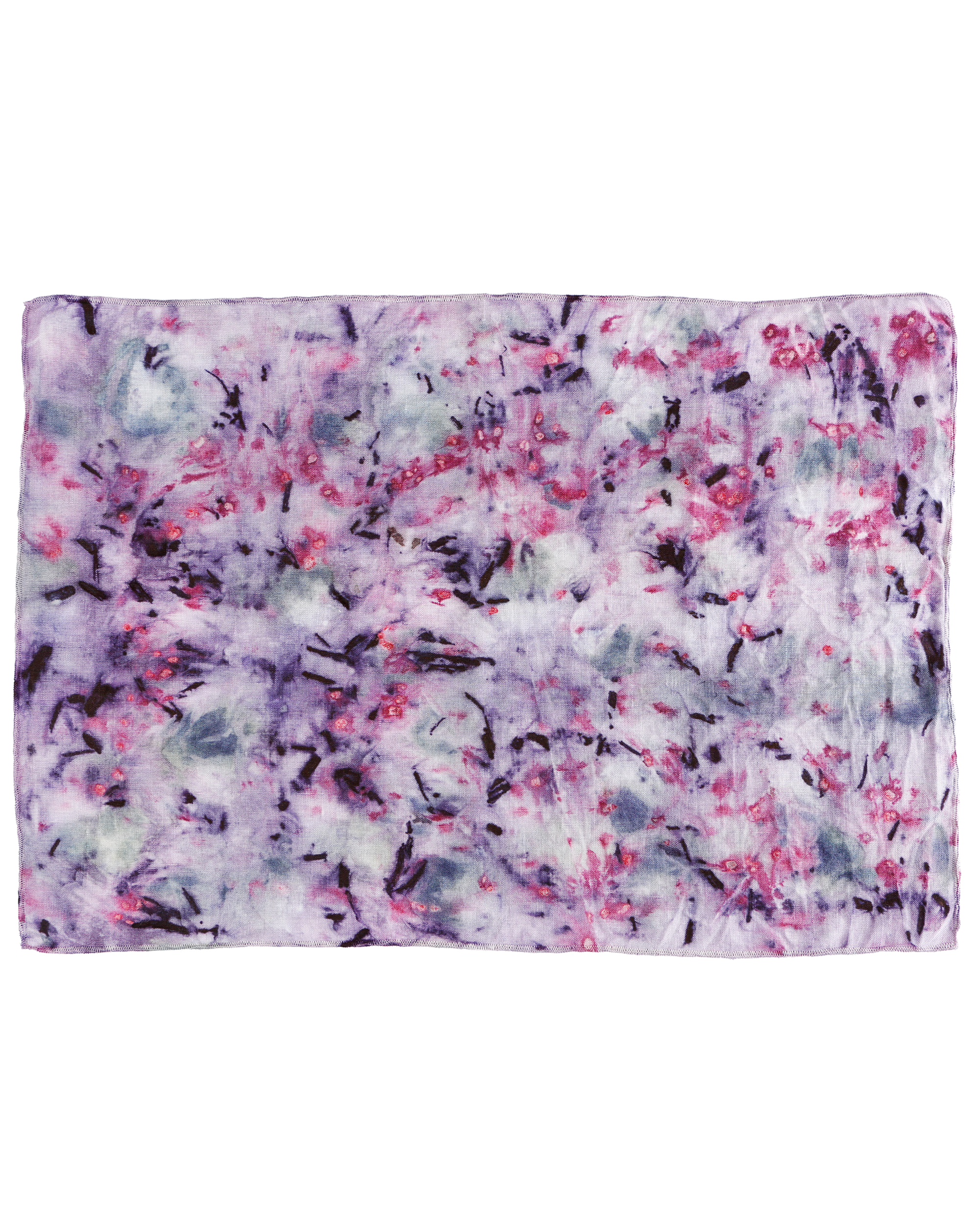 Black rose splatter linen placemat set