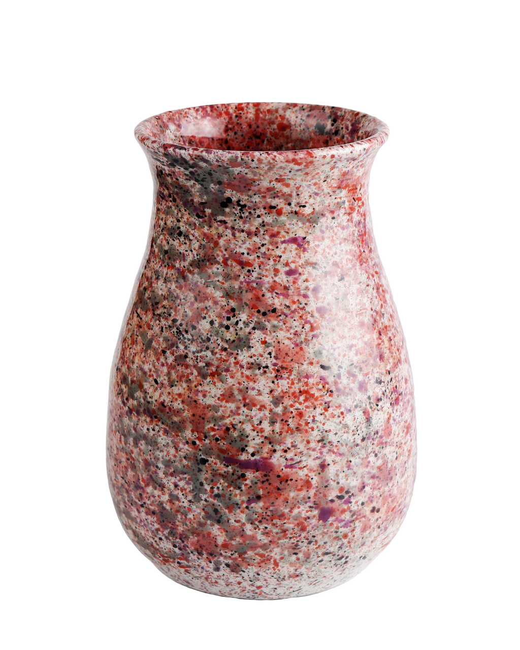 Black rose splatter vase