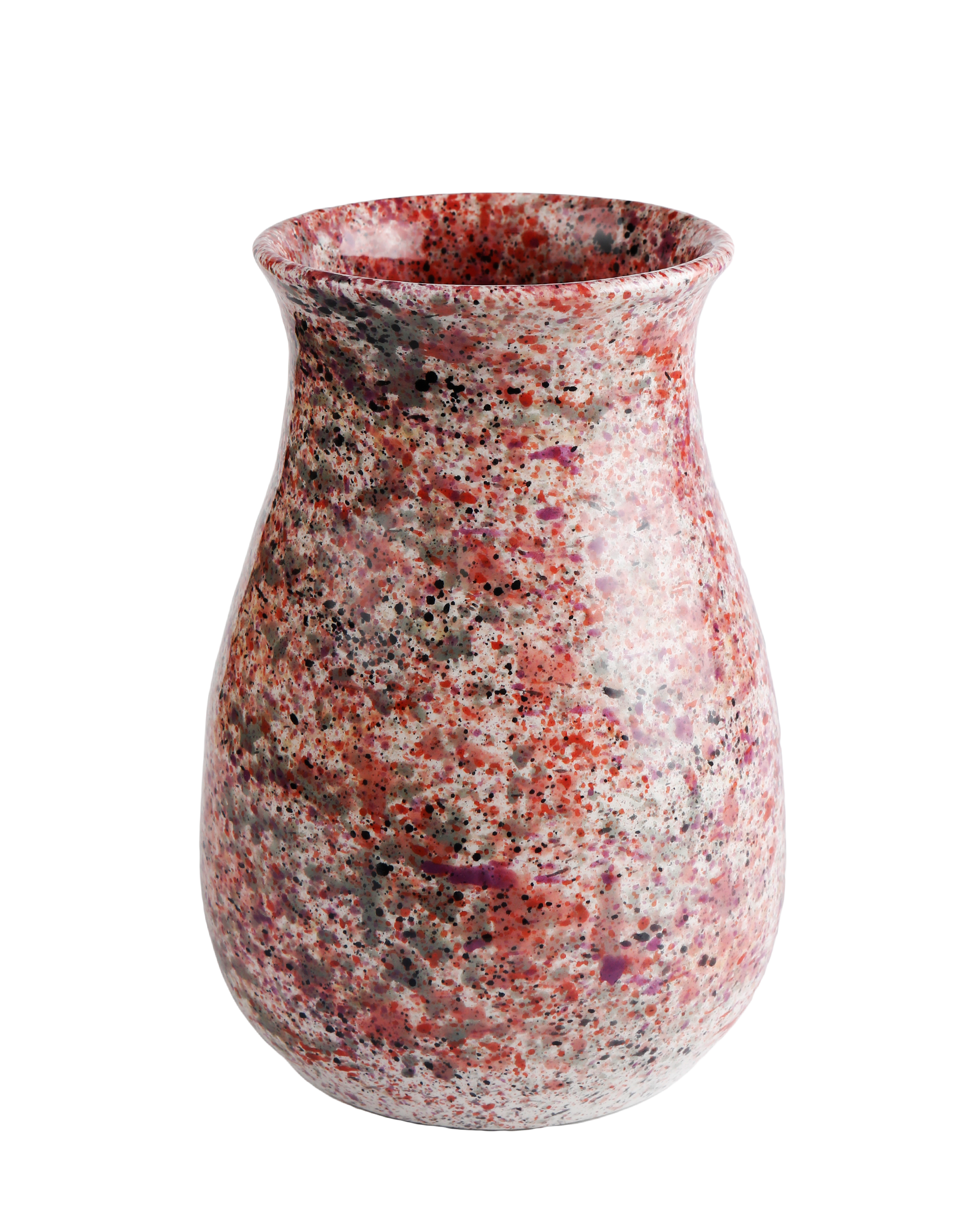 Black rose splatter vase