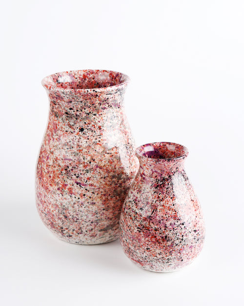 Black rose splatter vase
