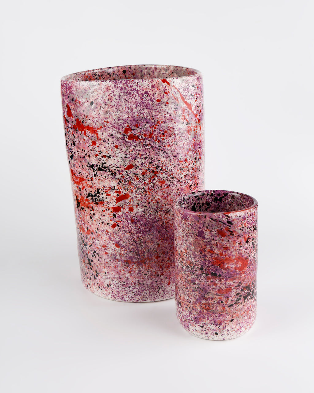 Black rose splatter bunch vase