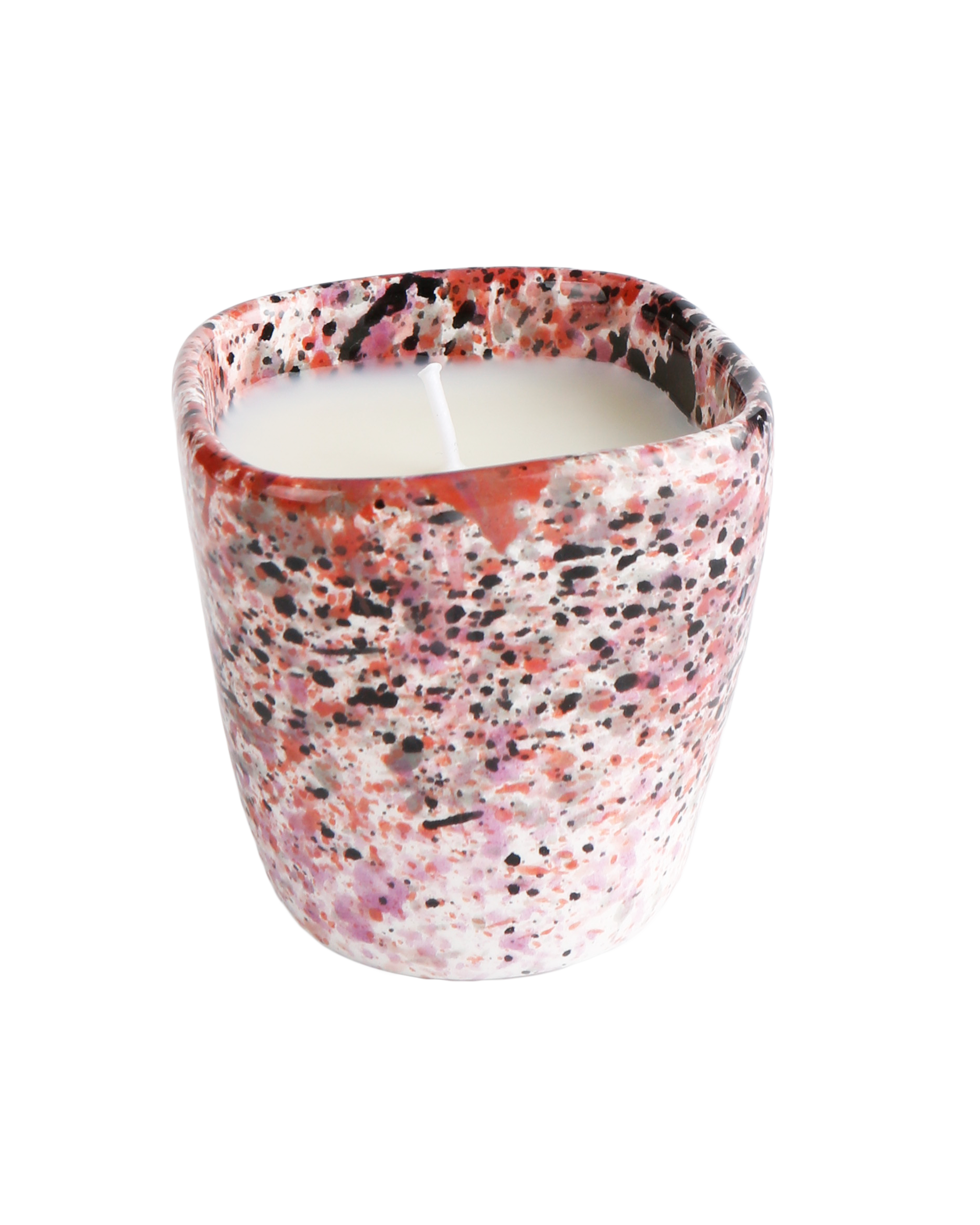 Black rose splatter candle
