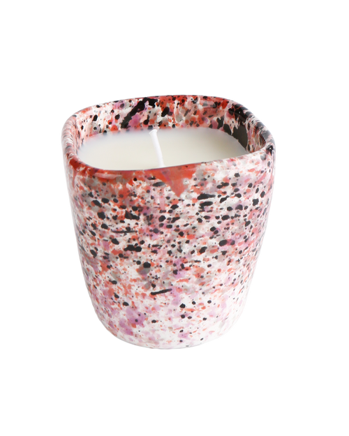Black rose splatter candle