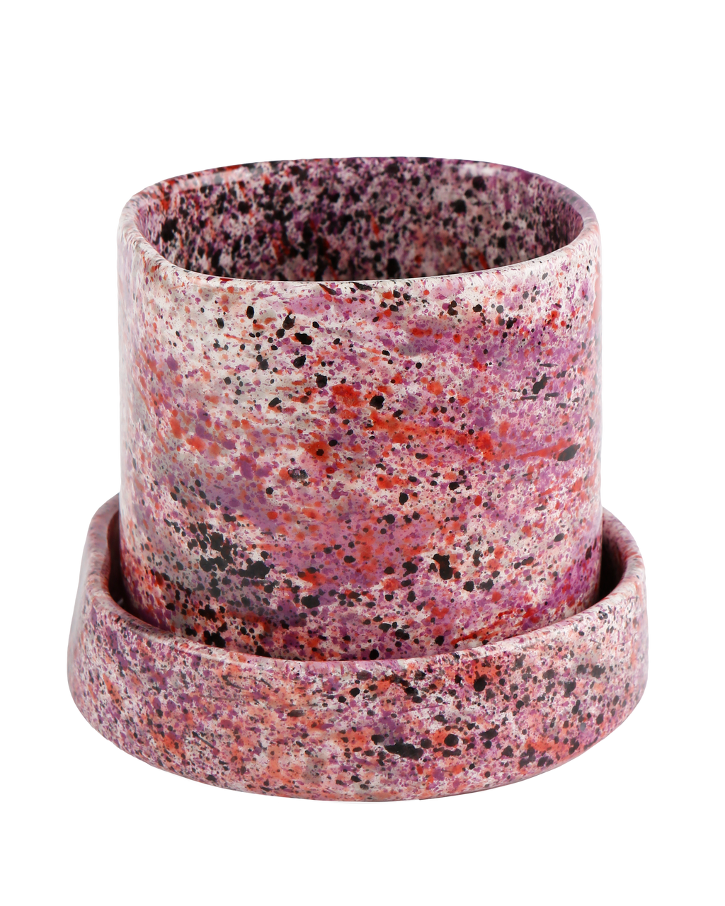 Black rose splatter planter