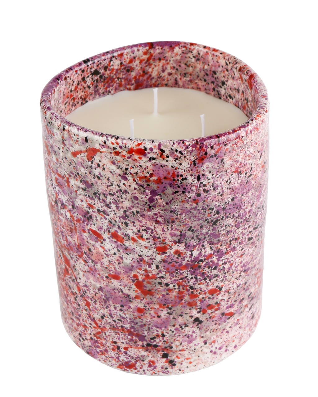 Black rose splatter candle