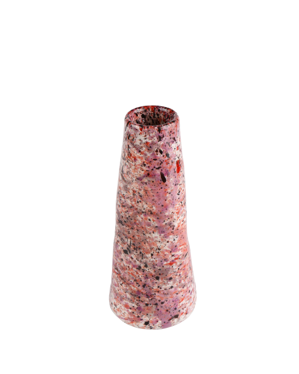 Black rose splatter stem vase