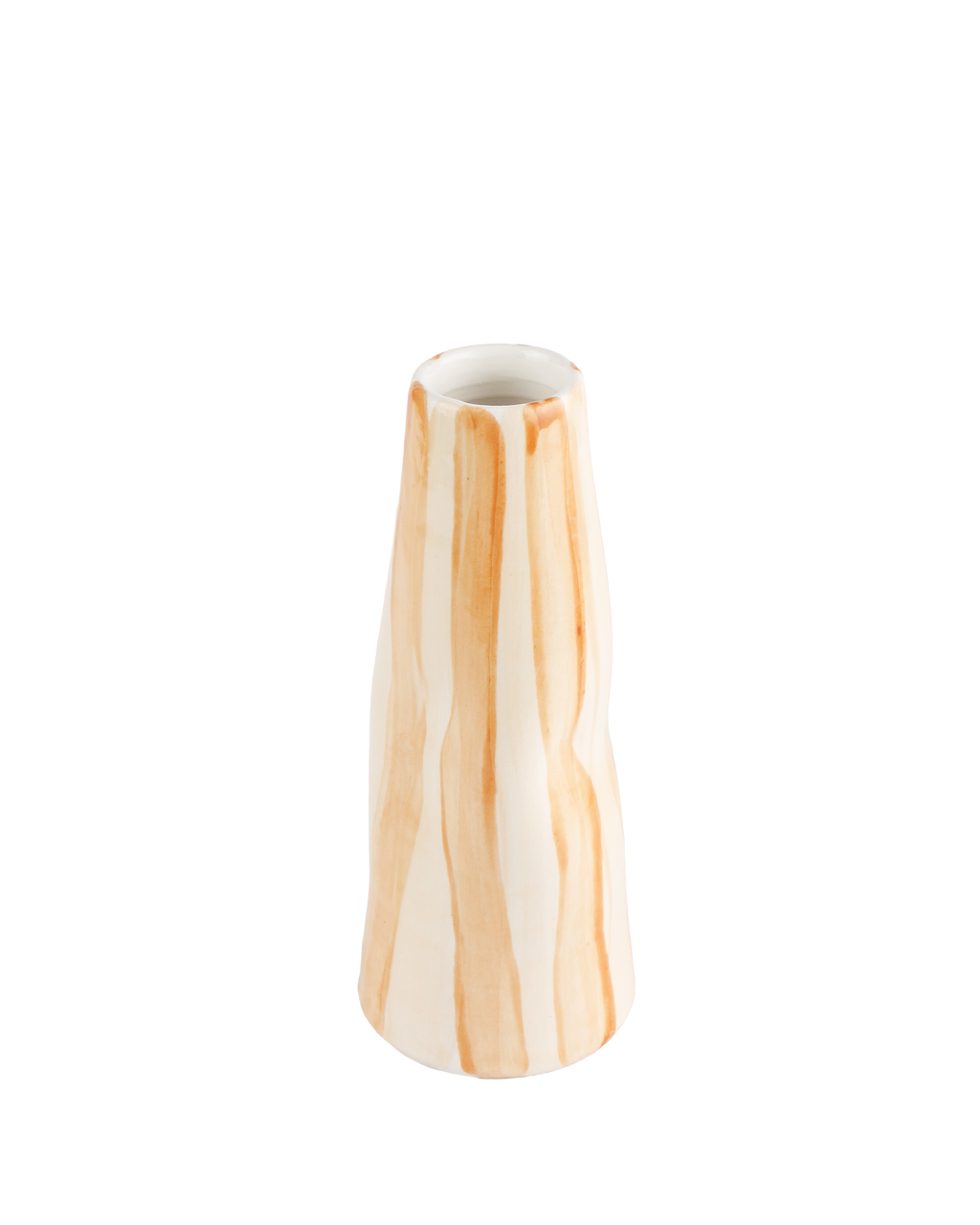 Caramel on beige stripes stem vase