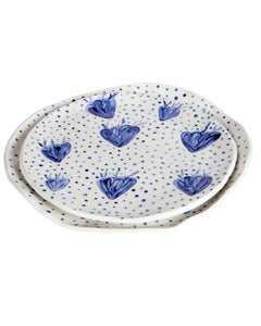BLUE CORAL& DOTS PLATE