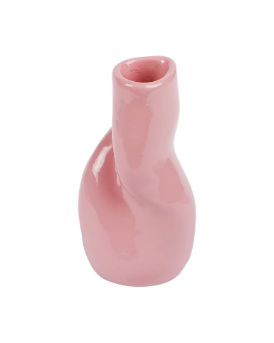 Squashed pink resin vase