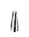 Handmade ceramic vase with black and white stripes, made in Athens by Rhea Kalo
