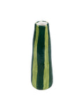 Handmade ceramic stem vase with green on green stripes by Rhea Kalo Athens