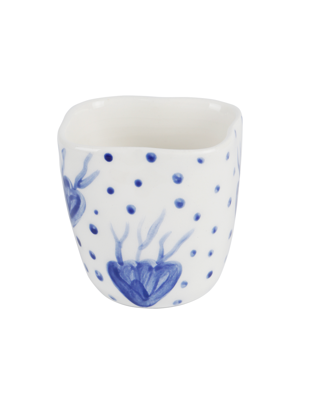 BLUE CORAL & DOTS CUP