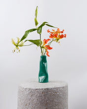 Load image into Gallery viewer, SQUASHED GREEN RESIN VASE
