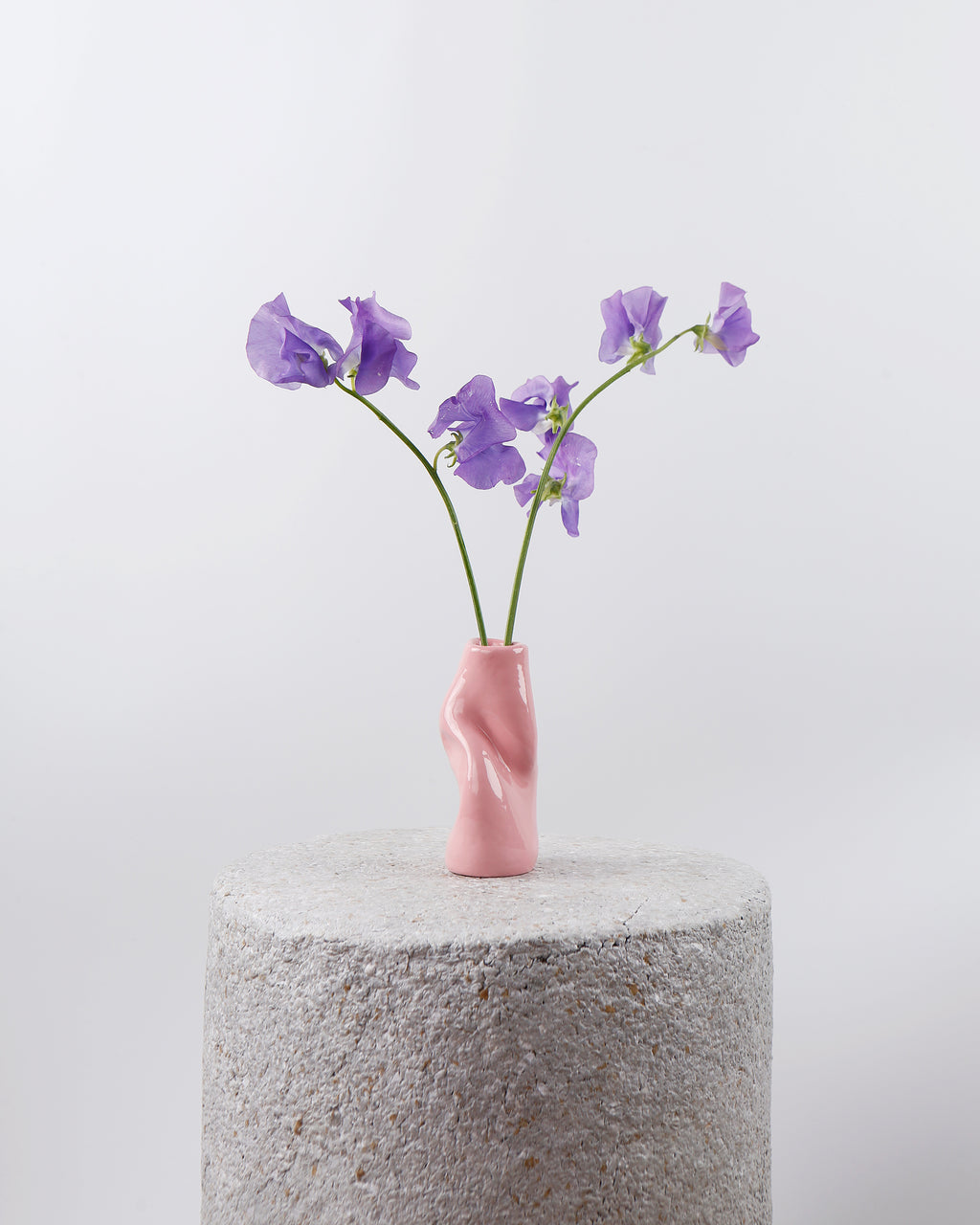 Squashed pink resin vase