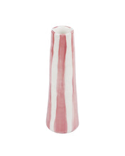 Load image into Gallery viewer, PINK ON WHITE STRIPES VASE
