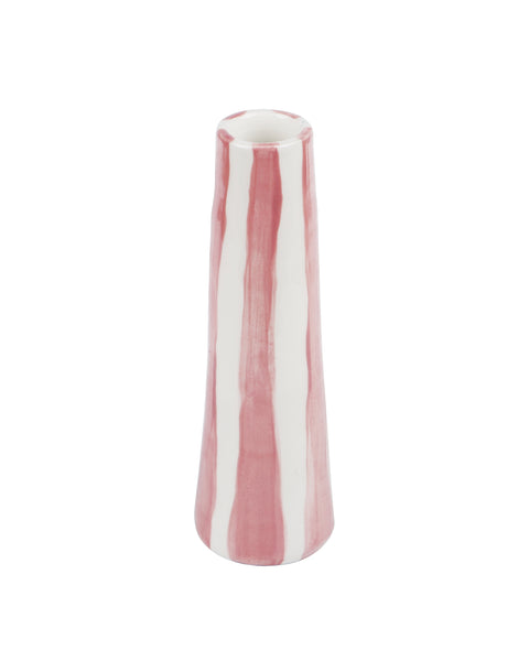 PINK ON WHITE STRIPES VASE