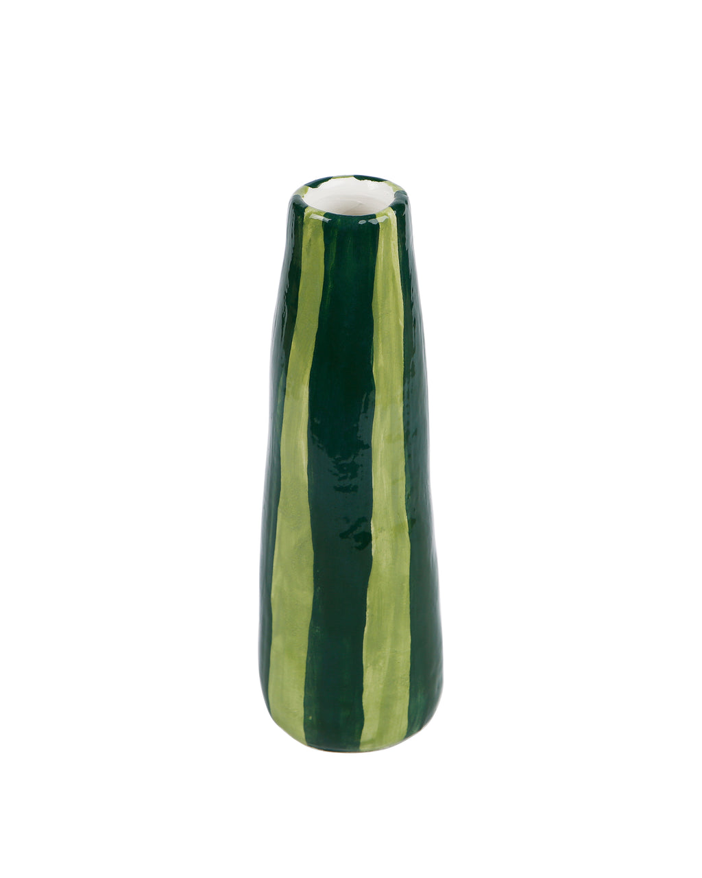 GREEN ON GREEN STRIPES VASE