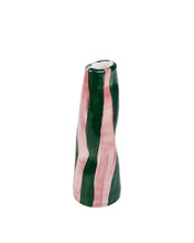 Load image into Gallery viewer, GREEN ON PINK STRIPES VASE
