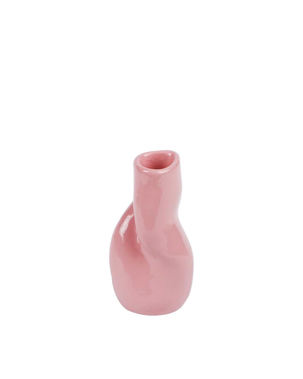 Squashed pink resin vase