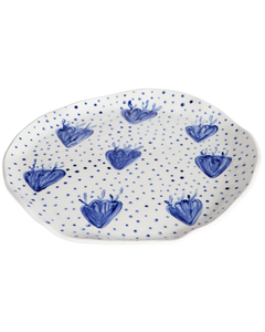 BLUE CORAL & DOTS PLATE