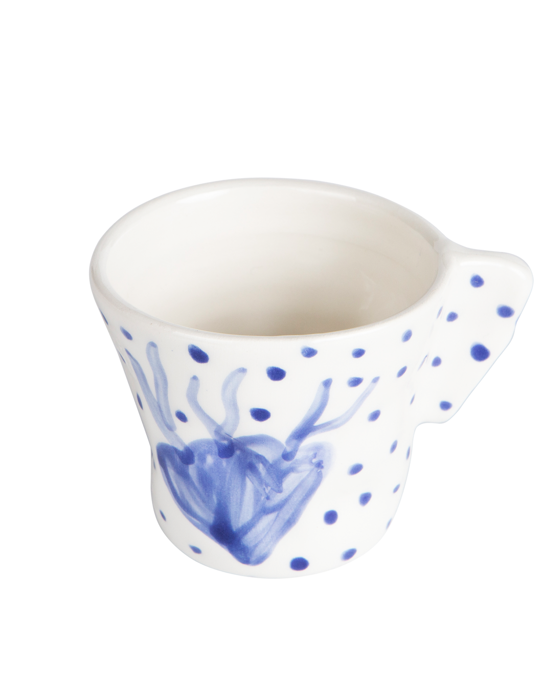 BLUE CORAL& DOTS COFFEE CUP