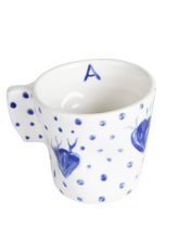 Load image into Gallery viewer, BLUE CORAL&amp; DOTS COFFEE CUP
